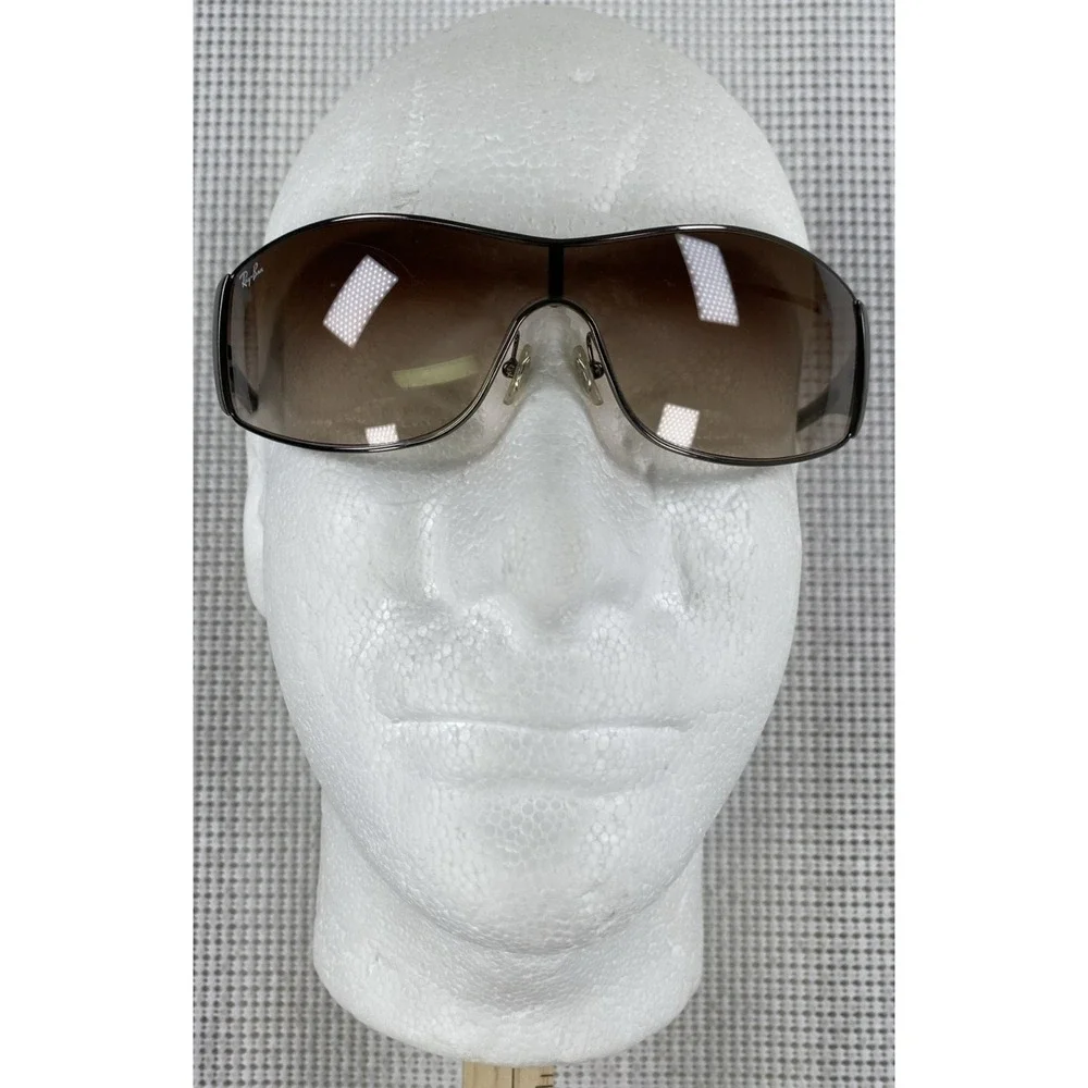 Ray-Ban RB3268 041/13 Highstreet Shield Sunglasses Gunmetal Brown Gradient